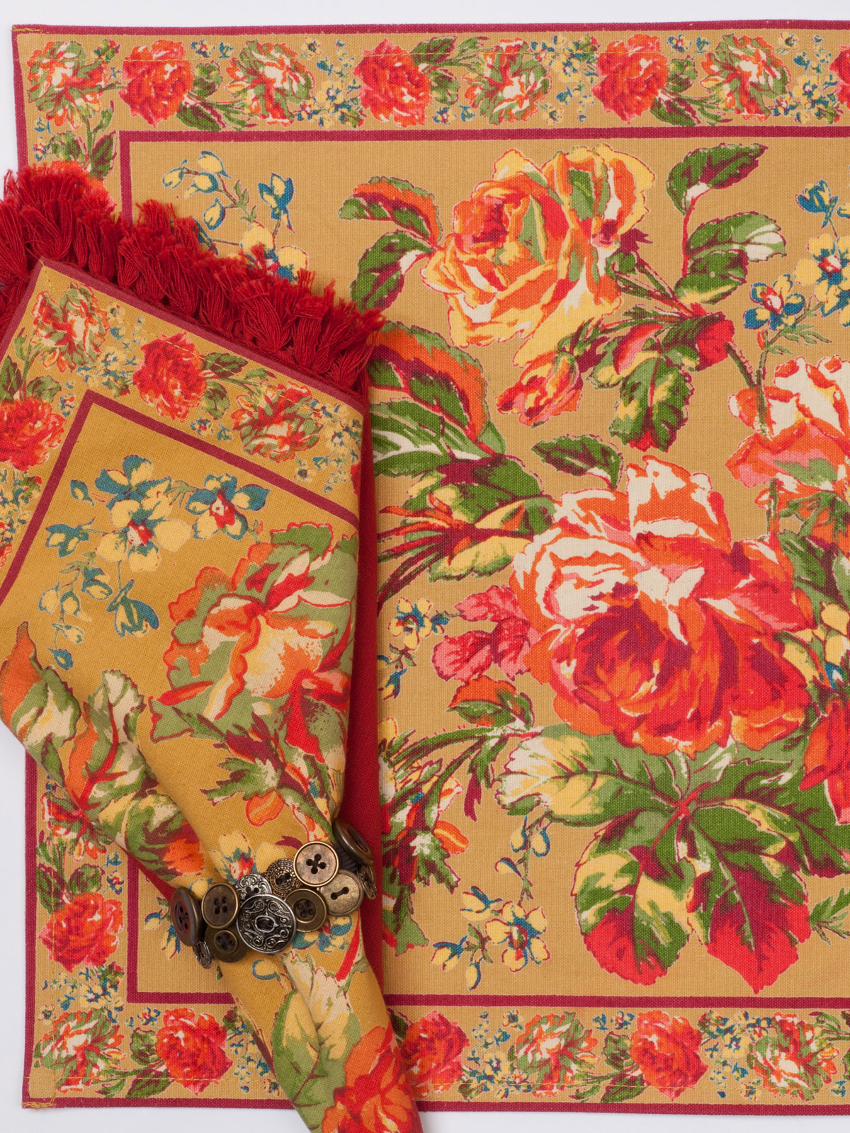 Victorian Rose Placemat Set/4 Gold Attic Sale, Linens & Kitchen Attic Beautiful Designs by