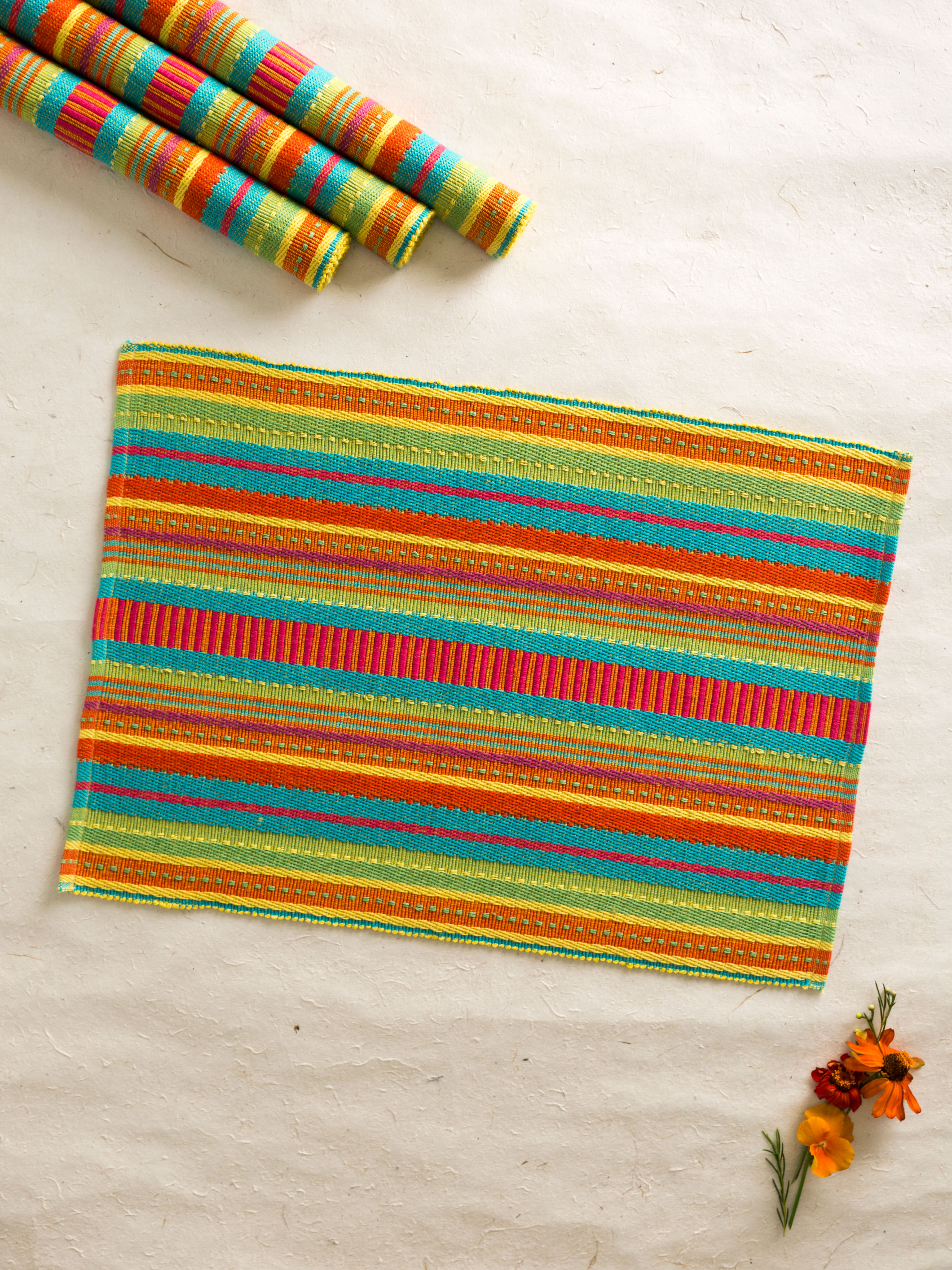 Fiesta Stripe Rib Placemat S/4 Linens & Kitchen, Placemats & Runners