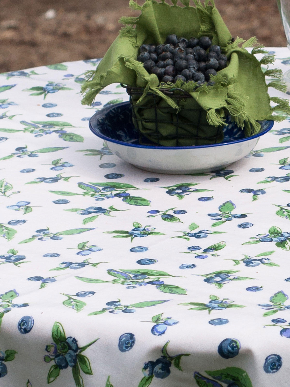 Blueberries Oilcloth Linens & Kitchen, Tablecloths Beautiful Designs