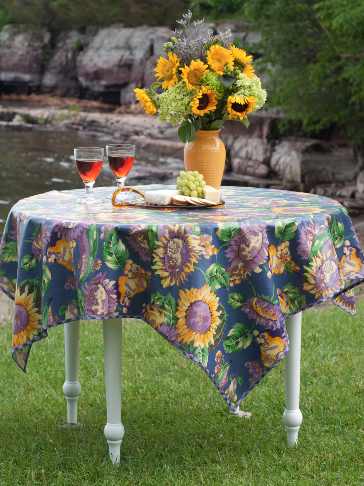 Sunflower Oil Tablecloth Shop by Size, Table Linens & Kitchen, Dining Tablecloth 57x87 to
