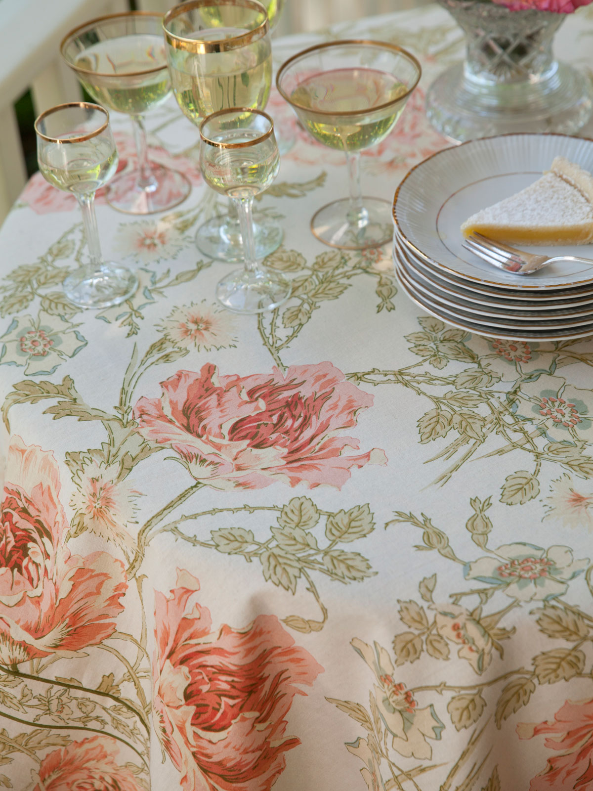 Rose Nouveau Tablecloth Antique Linens & Kitchen, Tablecloths